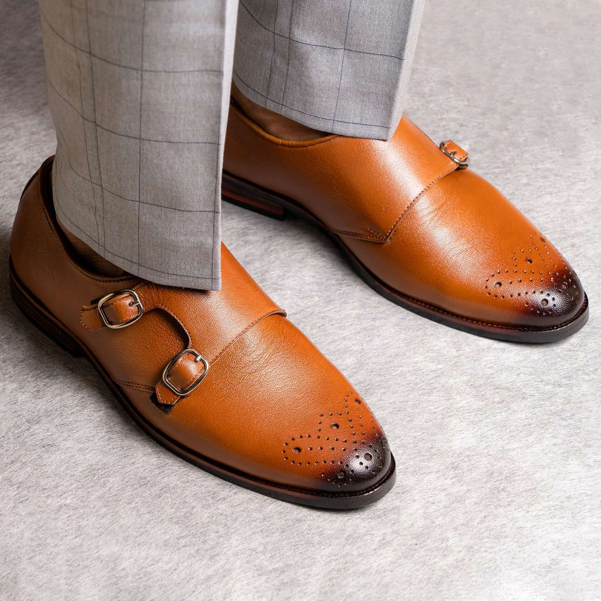 Double Monk with Brogue in Mustard Image
