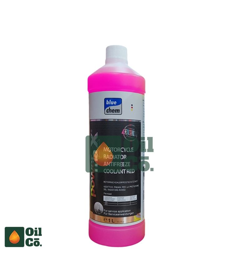 BLUE CHEM MOTORCYCLE RADIATOR ANTIFREEZE COOLANT RED 1L