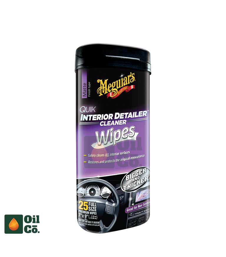 MEGUIAR'S QUIK INTERIOR DETAILER CLEANER WIPES 25PACK