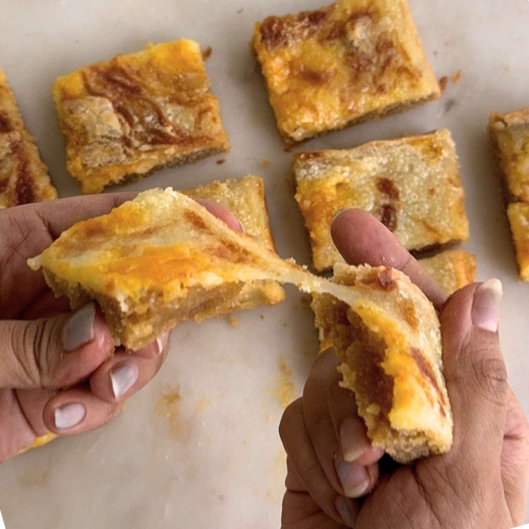 Taal and mochi blondies