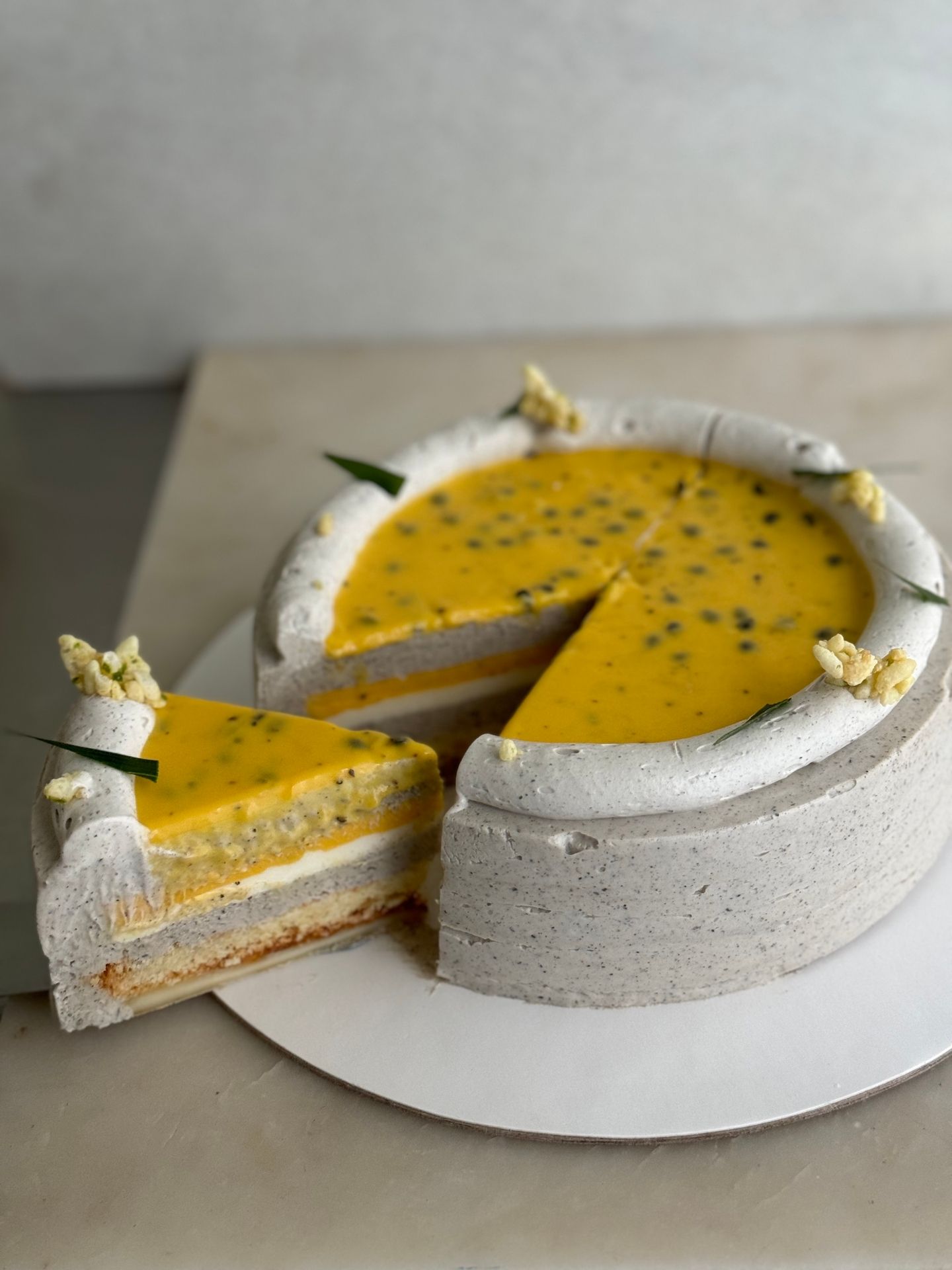 Passionfruit Black Sesame Entremet