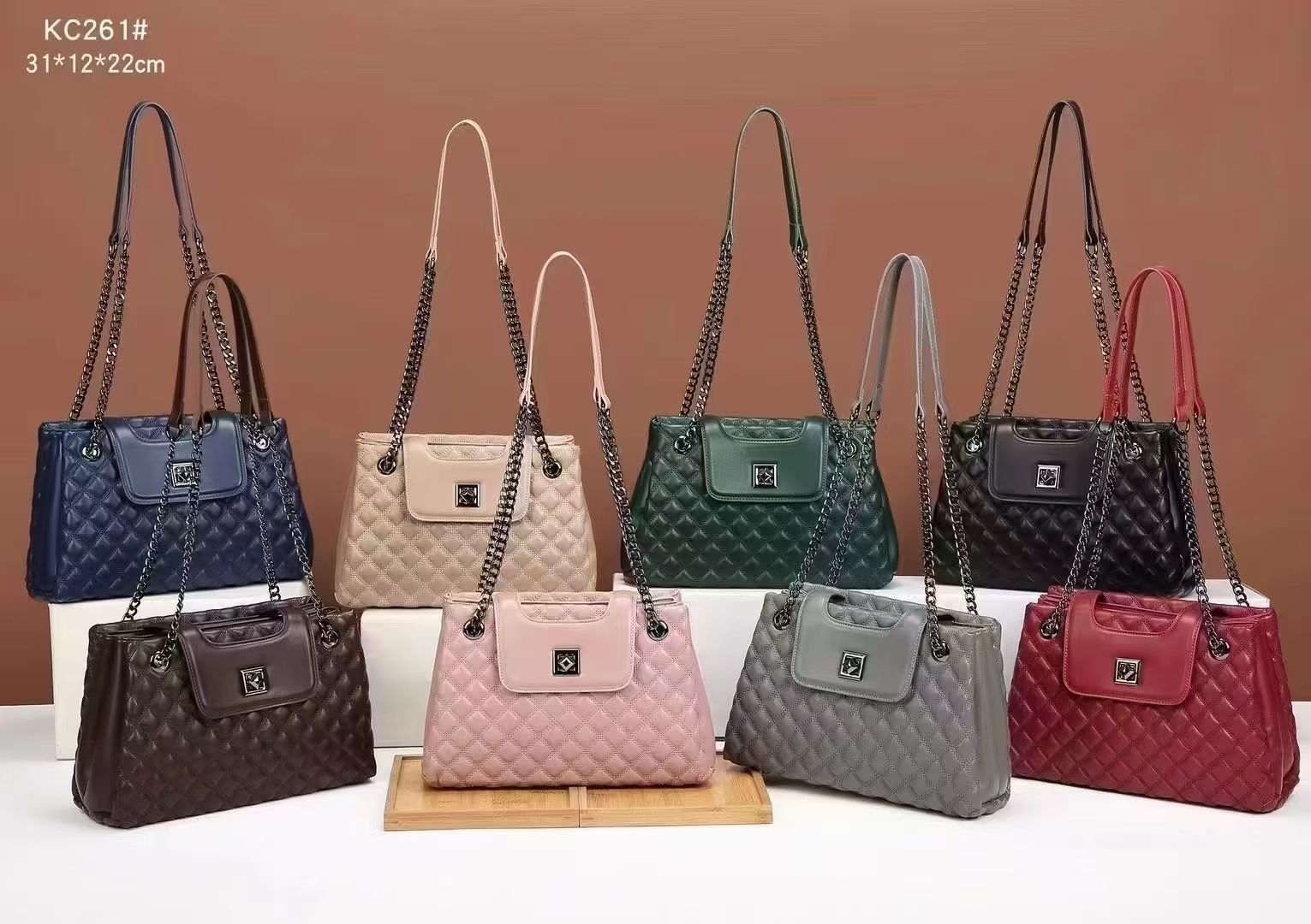 KC 261 - Apricot, Pink, Black, Dark Green, White