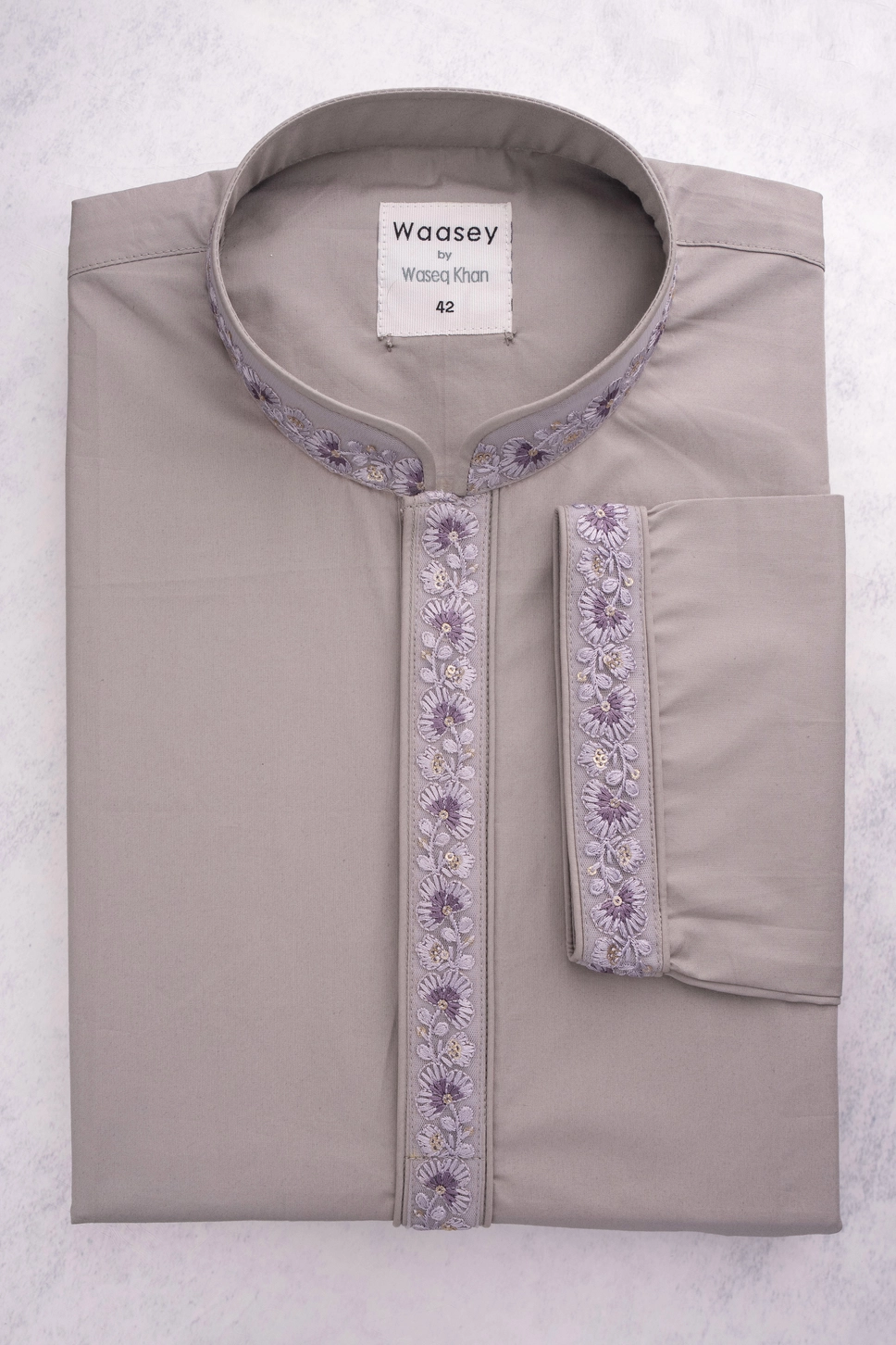 Taupe Threadwork Panjabi