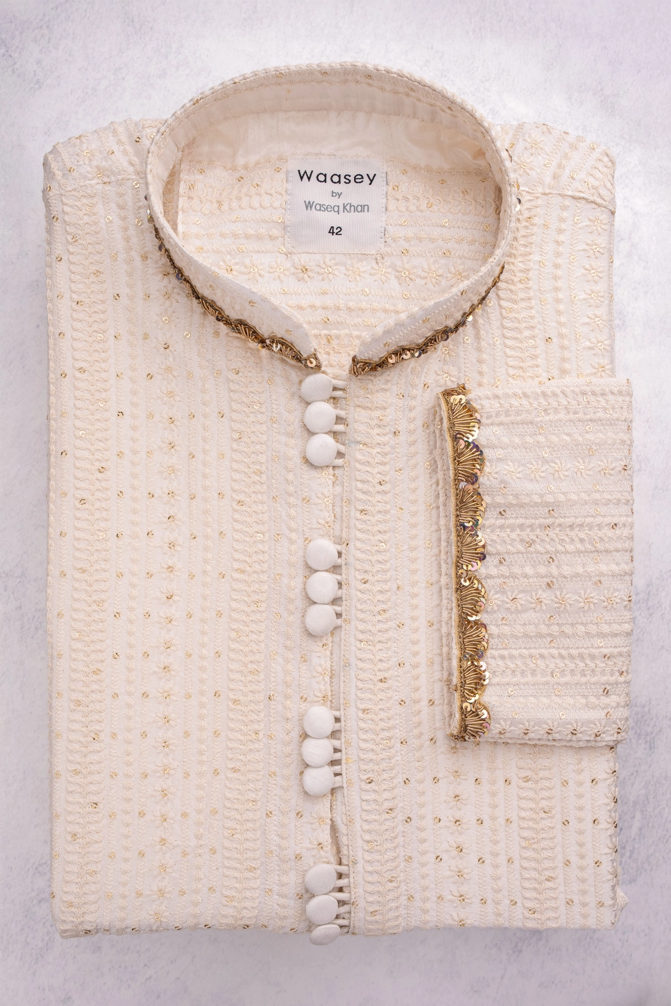 All-Over Sparkle Panjabi with Kangura Trim