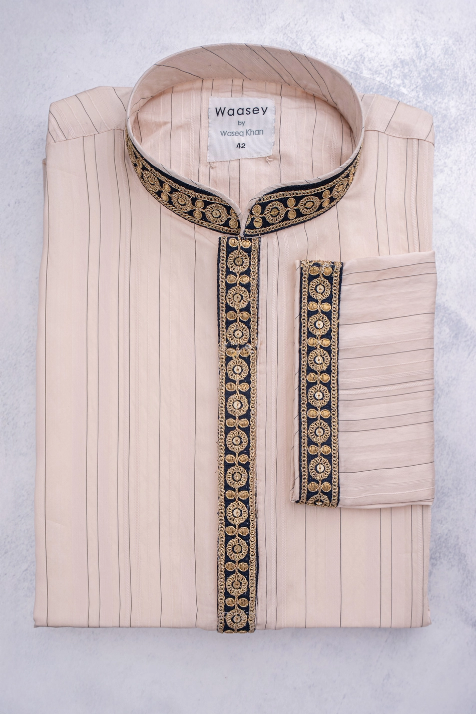 Gold Medallion Stripe Panjabi