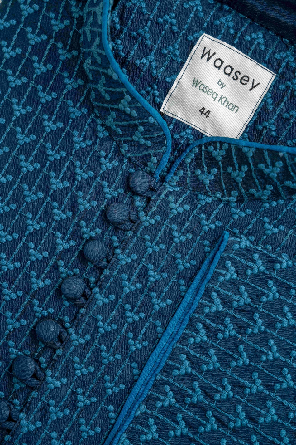 Deep Blue Textured Pattern Panjabi