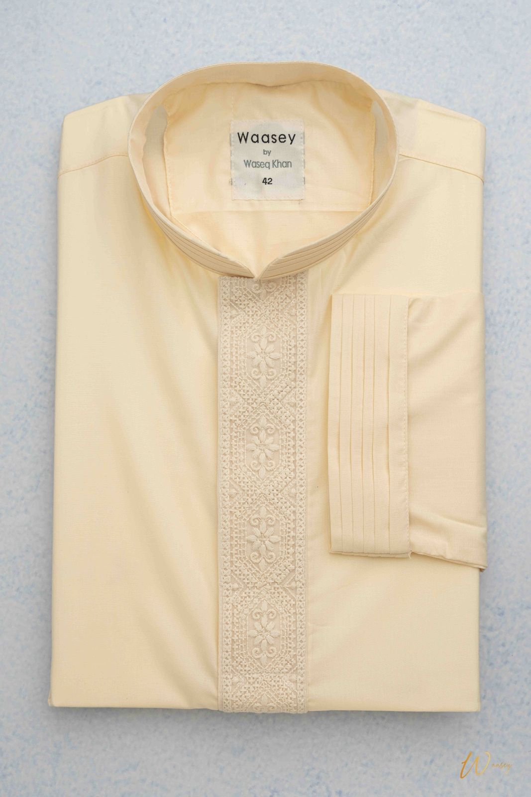 Cream Panjabi with Intricate Embroidery