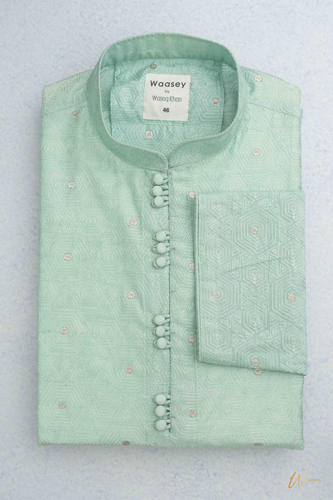 Jacquard Panjabi with Button Placket