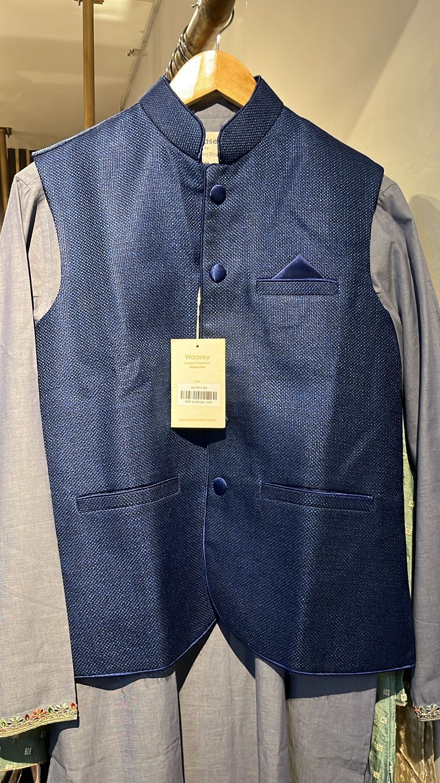 Navy Blue Textured Coatie